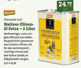 Ebl Naturkost Demeter giancarlo ceci natives olivenöl extra Angebot