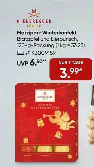 Galeria Niederegger marzipan- winterkonfekt Angebot