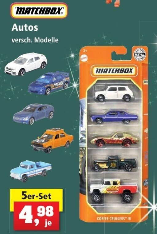 Matchbox Autos 5er Set Angebot bei Thomas Philipps