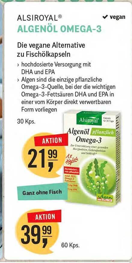 Reformhaus Bacher Alsiroyal algenöl omega-3 Angebot