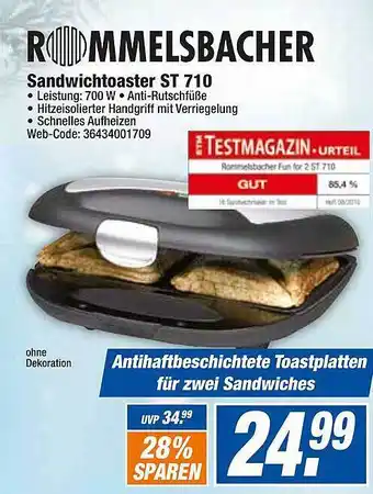 HEM Expert Rommelsbacher sandwichtoaster st710 Angebot