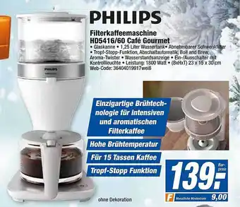 HEM Expert Filterkaffeemaschine hd5416 60 café gourmet philips Angebot