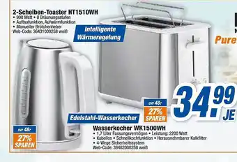 HEM Expert 2-scheiben-toaster ht1510wh wasserkocher wk1500wh Angebot