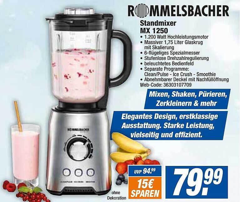 Rommelsbacher standmixer mx 1250 Angebot bei HEM Expert