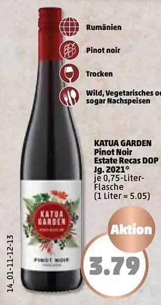 PENNY Katua garden pinot noir estate recas dop jg. 2021 Angebot