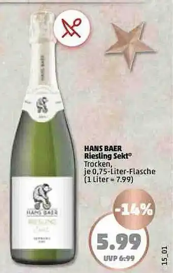 PENNY Hans baer riesling sekt Angebot