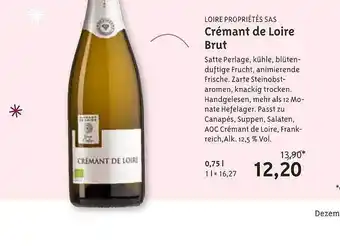 Biocompany Loire propriétés sas crémant de loire brut Angebot