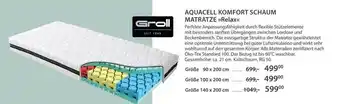 Knutzen Wohnen Groll aquacell komfort schaum matratze relax Angebot