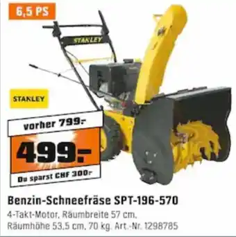 OBI Stanley Benzin Schneefräse SPT-196-570 Angebot