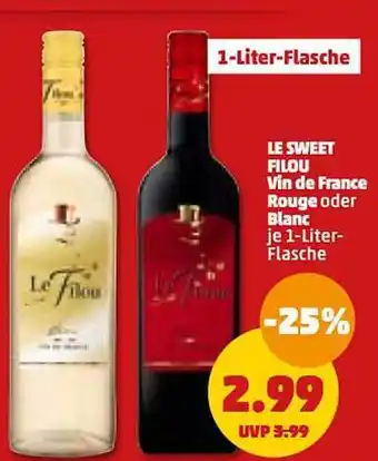 PENNY Le sweet filou vin de france rouge oder blanc Angebot