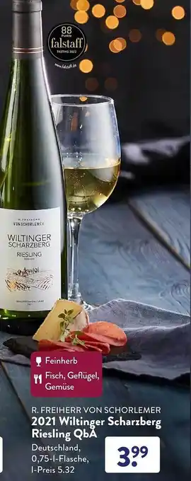 Aldi Süd R. freiherr von schorlemer 2021 wiltinger scharzberg riesling qba Angebot