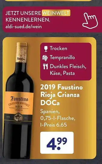 Aldi Süd 2019 faustino rioja crianza doca Angebot