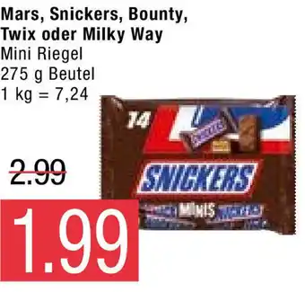 Marktkauf Mars, Snickers, Bounty, Twix oder Milky Way 275g Beutel Angebot