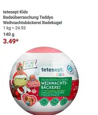 Globus Tetesept kids badeüberraschung teddys weihnachtsbäckerei badekugel Angebot