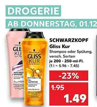 Kaufland Schwarzkopf gliss kur Angebot