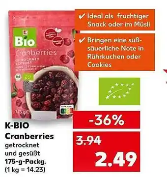 Kaufland K-bio- cranberries Angebot