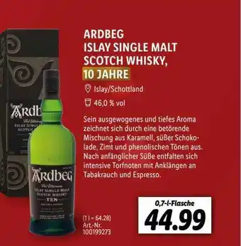 Lidl Ardbeg islay single malt scotch whisky Angebot