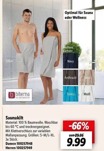 Lidl Biberna saunakilt Angebot