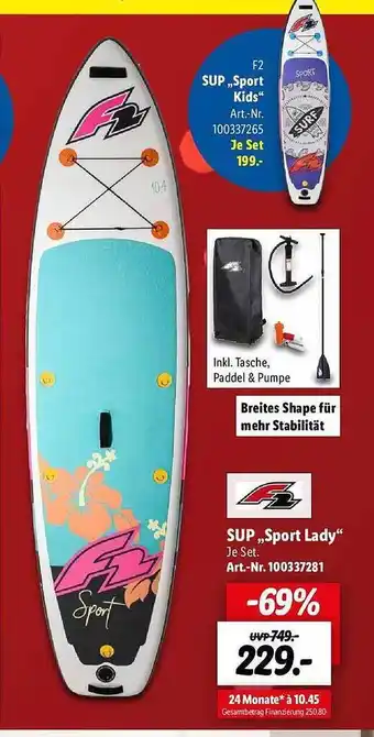 Lidl F2 sup „sport lady“ Angebot