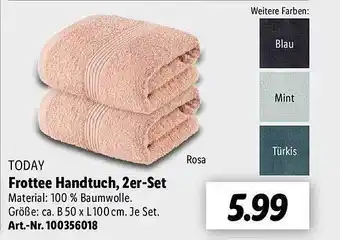 Lidl Today frottee handtuch 2er-set Angebot