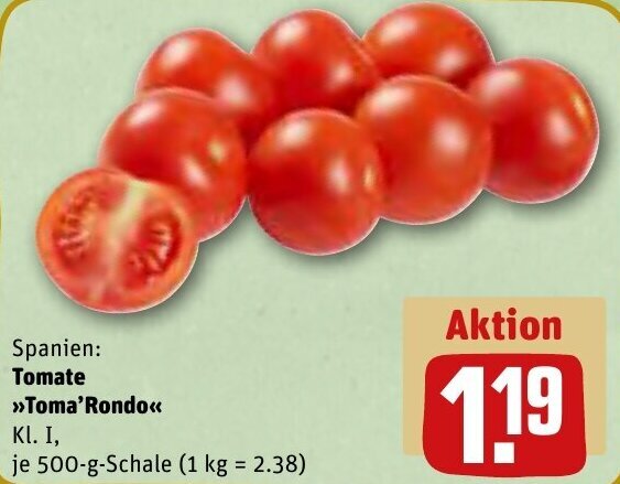 Tomate Toma'Rondo 500 g Schale Angebot bei REWE