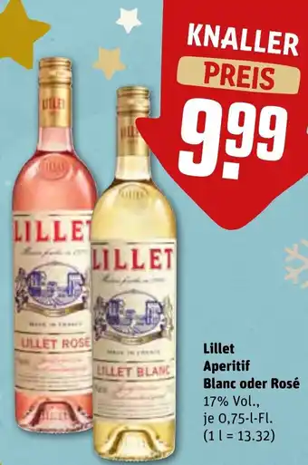 REWE Lillet Aperitif Blanc oder Rosé 0,75 L-Fl. Angebot