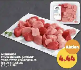 PENNY Mühlenhof Frisches Gulasch, gemischt 500 g Packung Angebot