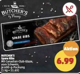 PENNY Butcher's Spare Ribs 600 g Packung Angebot