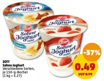 PENNY Zott Sahne Joghurt  150 g Becher Angebot