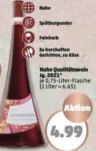 PENNY Nahe Qualitätswein Jg. 2021 0,75 Liter Flasche Angebot