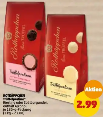 PENNY Rotkäppchen Trüffelpraline 130 g Packung Angebot