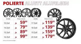 A.T.U. Polierte aluett alufelgen Angebot