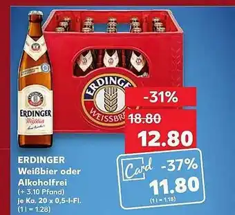 Kaufland Erdinger weißbier oder alkoholfrei Angebot