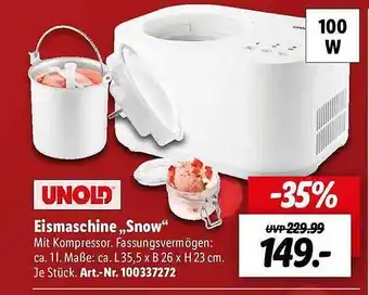 Lidl Unold eismaschine „snow“ Angebot