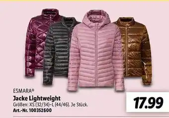 Lidl Esmara jacke lightweight Angebot