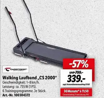 Lidl Christopeit walking laufband cs2000 Angebot