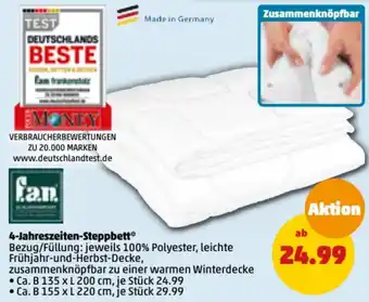 PENNY 4 Jahreszeiten Steppbett Angebot