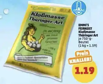 PENNY Emmi's Feinkost Kloßmasse Thüringer Art 750 g Beutel Angebot