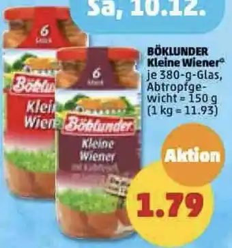 PENNY Böklunder Kleine Wiener 380 g Glas Angebot