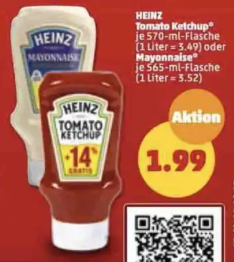 PENNY Heinz Tomato Ketchup 570 ml oder Mayonnaise 565 ml Flasche Angebot