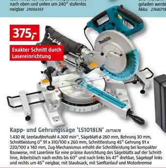 Bauhaus Makita kapp- und gehrungssäge 'ls1018ln' Angebot