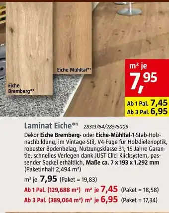 Bauhaus Laminat eiche Angebot