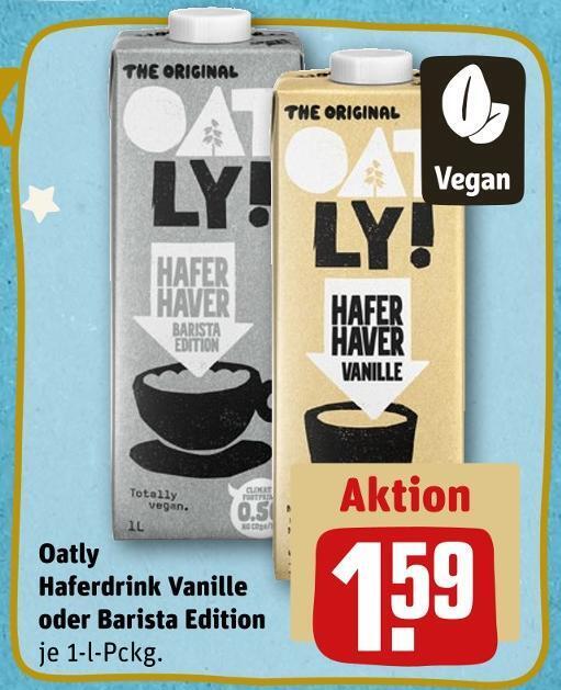 Oatly haferdrink vanille oder barista edition Angebot bei REWE