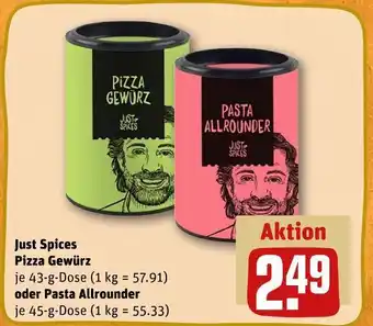 REWE Just spices pizza gewürz oder pasta allrounder Angebot