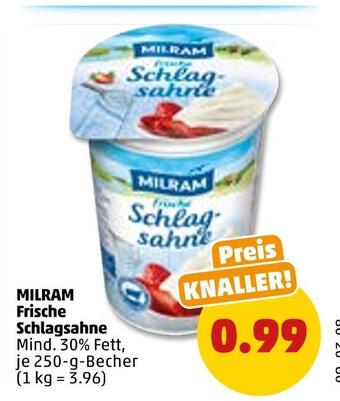 PENNY Milram frische schlagsahne Angebot