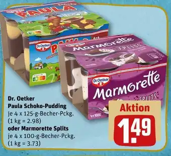 REWE Dr. oetker paula schoko-pudding oder marmorette splits Angebot