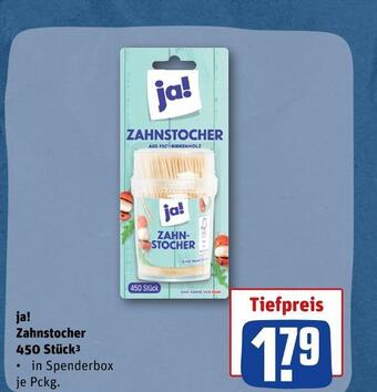 REWE Ja! zahnstocher 450 stück Angebot