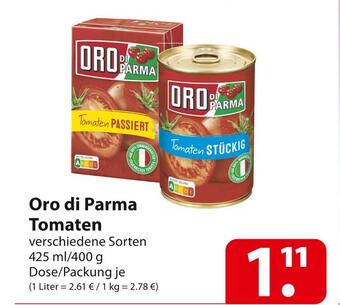 Famila Nord Ost Oro di parma tomaten Angebot