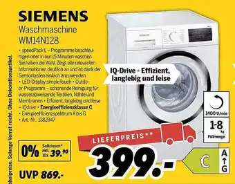 MEDIMAX Siemens waschmaschine wm14n128 Angebot