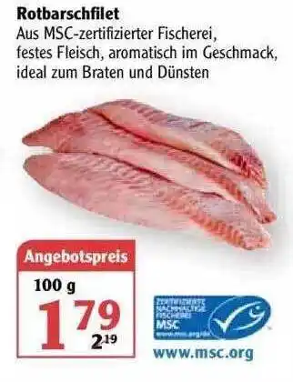 Globus Rotbarschfilet 100g Angebot